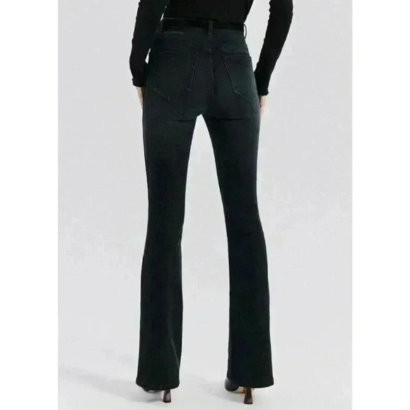 Something Navy High Waisted Bell Bottom Jeans Flare Bootcut Washed Black Denim 4 - Picture 5 of 12